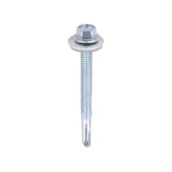 Self-Drilling Heavy Section Silver Screws with EPDM Washer - 5.5 x 55