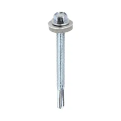 Self-Drilling Heavy Section Silver Screws with EPDM Washer - 5.5 x 65