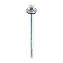 Self-Drilling Heavy Section Silver Screws with EPDM Washer - 5.5 x 80