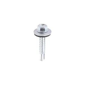 Self-Drilling Light Section Silver Screws with EPDM Washer - 5.5 x 32